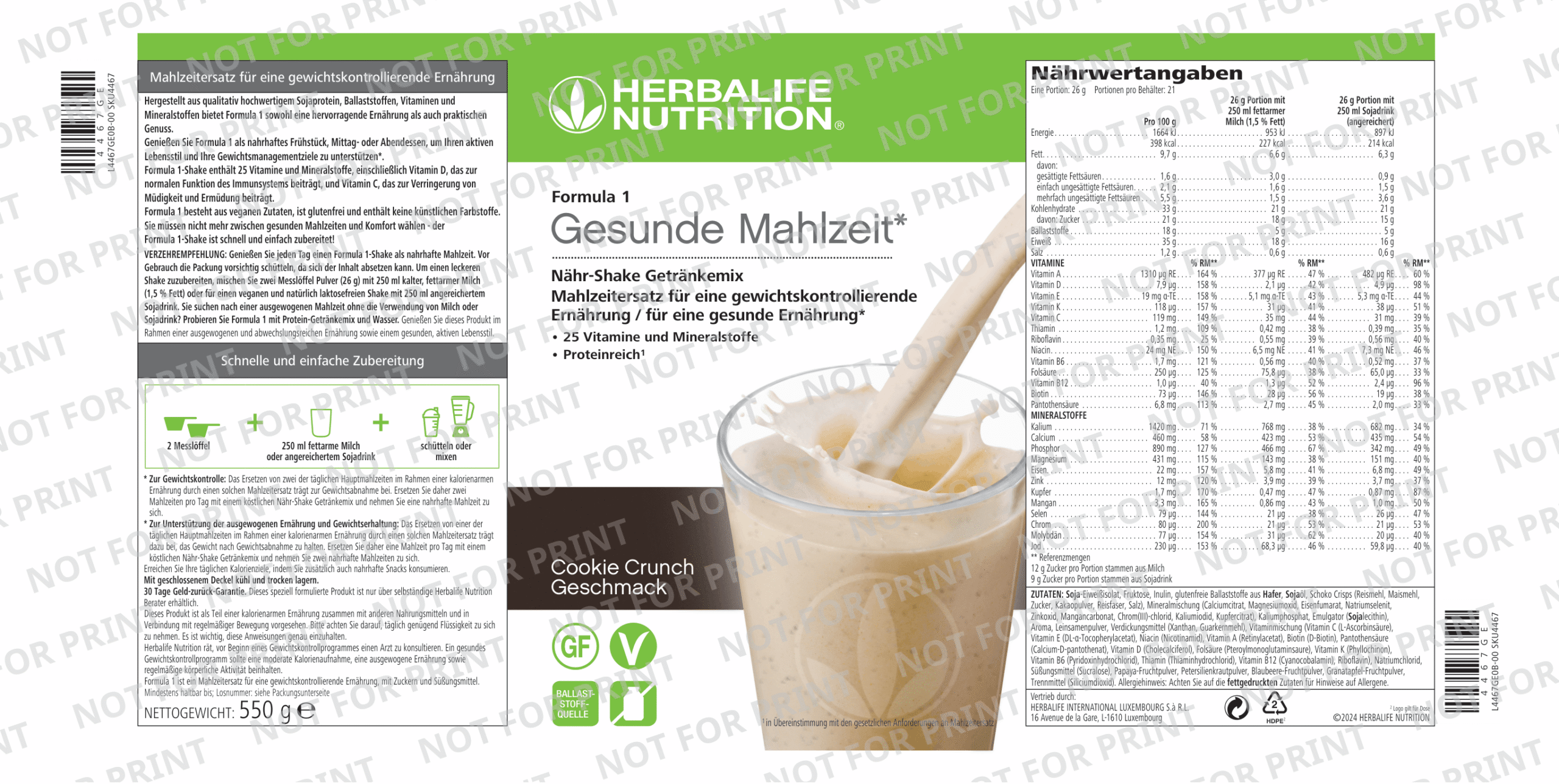 Herbalife Formula 1 Shake Cookie Crunch 550 g – Bild 3