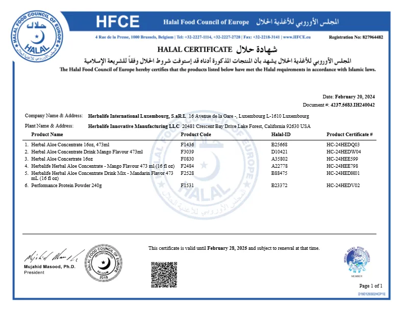 Aminolabs HFCE Zertifikat