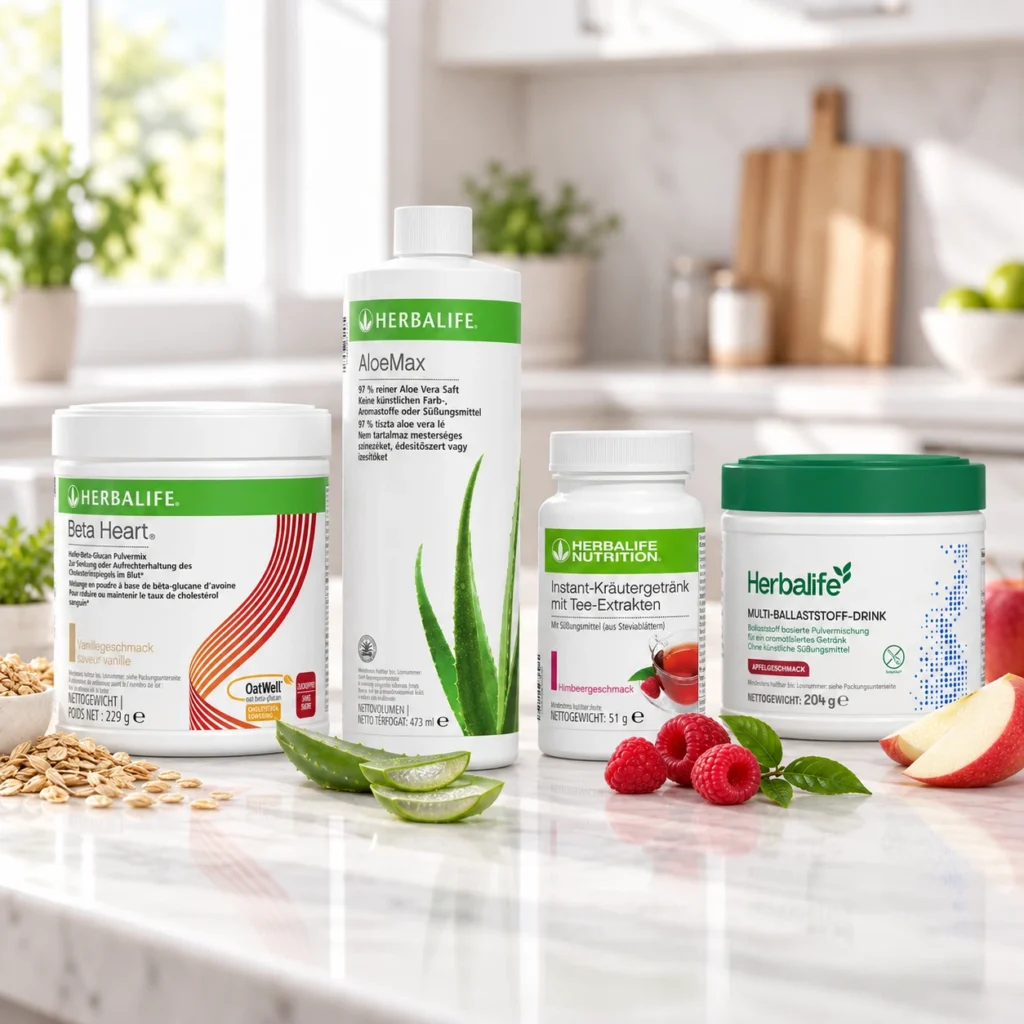 Herbalife AloeMax, Instant-Kräutergetränk und Aloe Konzentrat mit Himbeeren und Hafer